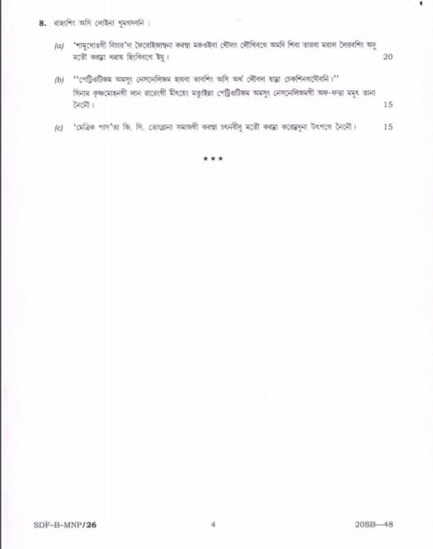 UPSC Question Paper Manipuri 2019 Paper 2