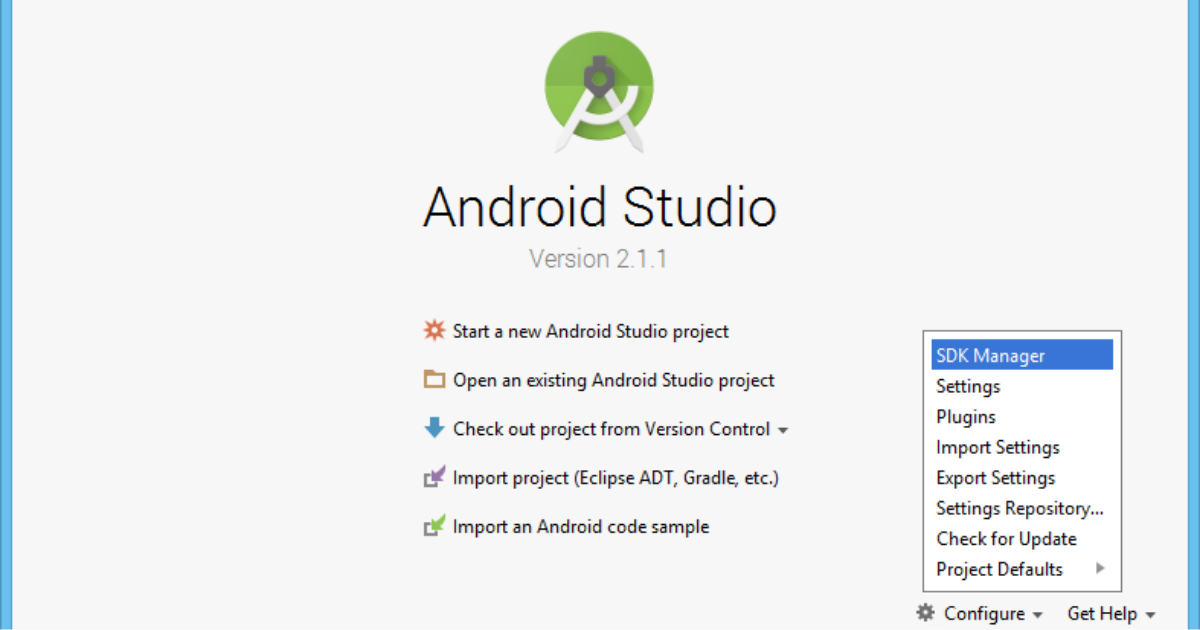 Setting up android studio step 5
