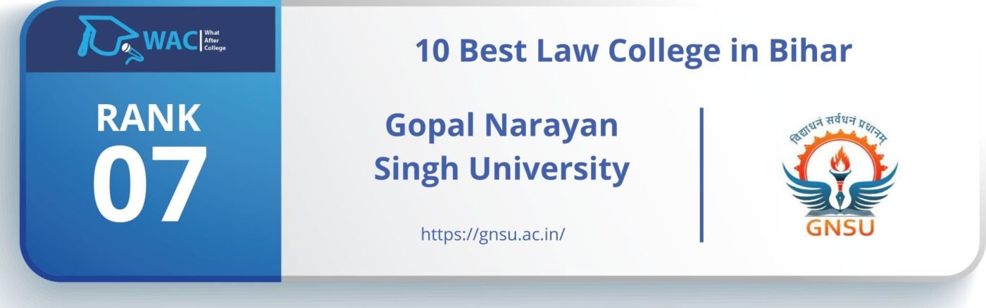 Rank: 7 Gopal Narayan Singh University 